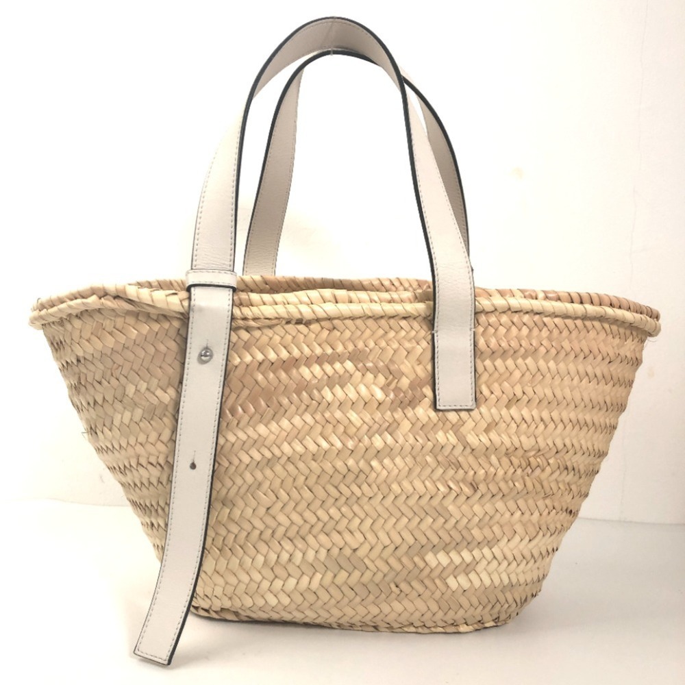 Loewe Shoulder Bag Basket Medium Anagram A223S92X01 Calfskin Palm Leaf White ... - Picture 4 of 12